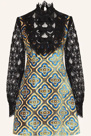 Etro Kleid Im Materialmix schwarz