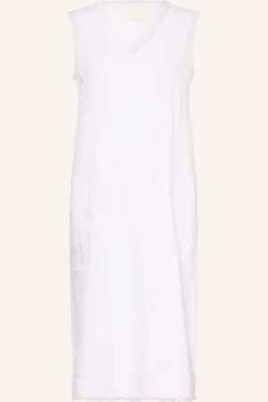 Oui Kleid Im Materialmix Mit Leinen