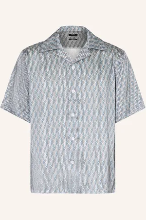 Reiss Resorthemd Relic Relaxed Fit Aus Satin blau