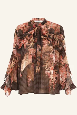 ZIMMERMANN Schluppenbluse Mit Volants schwarz