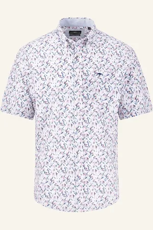 Fynch-Hatton Kurzarm-Hemd Casual-Fit rosa