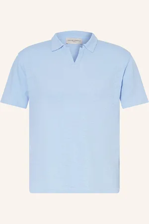 OFFICINE GENERALE Poloshirt Simon Mit Leinen blau