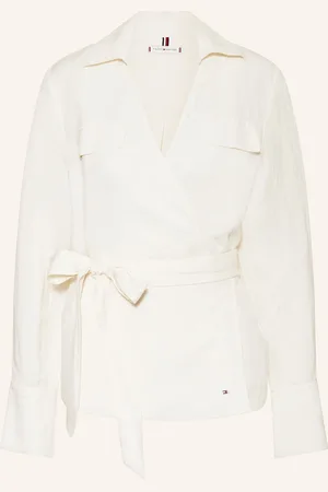 Tommy Hilfiger Wickelbluse Mit Leinen beige