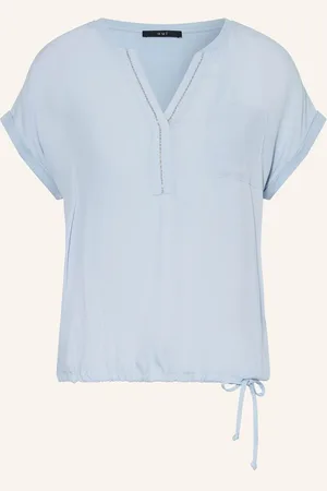 Oui Blusenshirt Mit Schmuckperlen blau