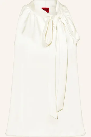 HUGO BOSS Schluppenbluse Celuni Aus Satin weiss