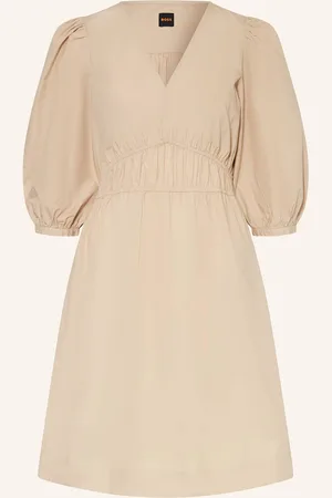 HUGO BOSS Kleid Dezzan Mit 3/4-Arm beige