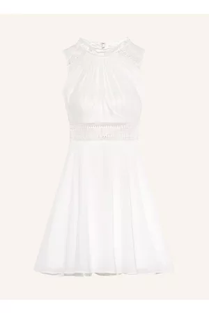 Vera Mont Damen Cocktail & Partykleider - Cocktailkleid Mit Spitzenbesatz weiss