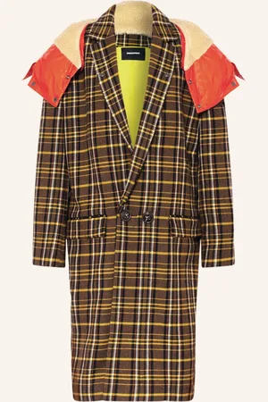 Dsquared2 Mantel Mit Kunstfell Und Abnehmbarer Kapuze braun