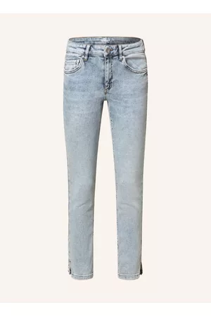 Oui Damen Slim Jeans - 7/8-Jeans blau