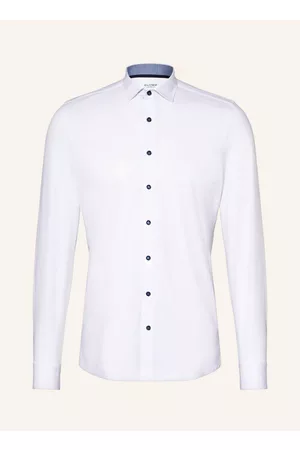 Olymp Herren Business Hemden - Jerseyhemd Level Five 24/Seven Body Fit weiss