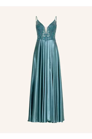 Vera Mont Damen Kleider - Abendkleid Mit Spitze Und Pailletten gruen
