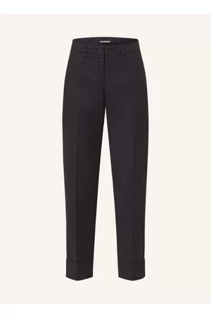 Cambio Damen Stoffhosen - 7/8-Hose Krystal Mit Leinen blau