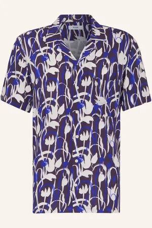 ARRELS Barcelona Resorthemd Purple Tulips × Cecilia Carlsted Comfort Fit blau