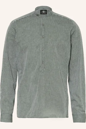 Hammerschmid Trachtenhemd Slim Fit Mit Leinen Und Stehkragen gruen