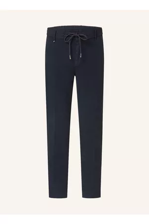 HUGO BOSS Herren Jogginghosen - Hose Kane Im Jogging-Stil Tapered Fit Mit Leinen blau