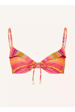 Watercult Damen Bikinis - Bügel-Bikini-Top Dopamine Stripe pink