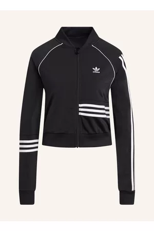 adidas Damen Crop Jacken - Trainingsjacke Crop schwarz
