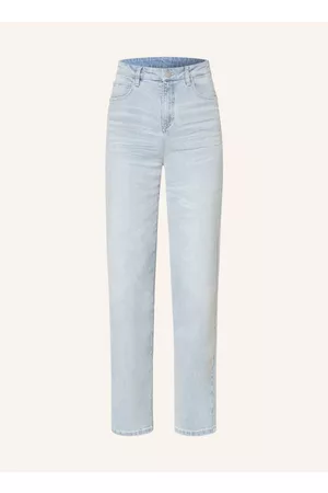 Opus Damen Straight Jeans - Straight Jeans Mivy blau