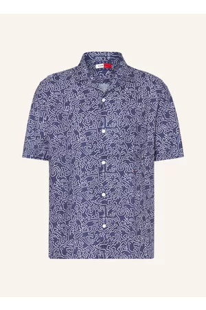 Tommy Hilfiger Herren Freizeit Hemden - Resorthemd Comfort Fit blau