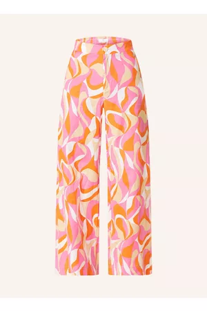 Fynch-Hatton Damen Weite Hosen - Leinenhose pink