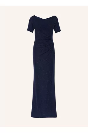 Vera Mont Damen Kleider - Abendkleid Mit Glitzergarn blau