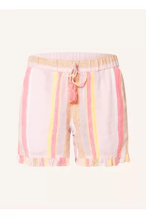Rich & Royal Damen Shorts - Shorts Mit Glitzergarn rosa