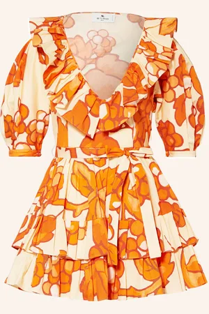 Etro Strandkleid Mit Volants orange