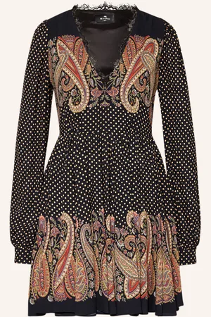 Etro Kleid Mit Spitze schwarz