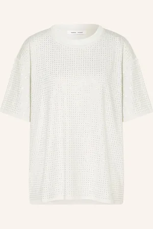 Samsøe Samsøe Samsøe Samsøe Oversized-Shirt Chrishell Mit Schmucksteinen weiss