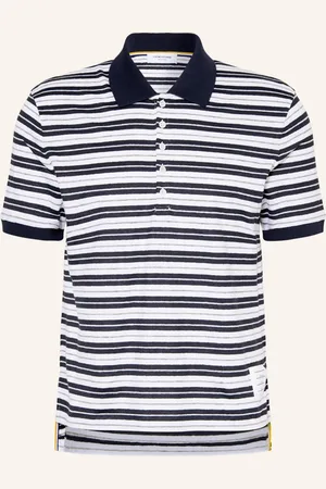 Thom Browne Strick-Poloshirt Aus Leinen blau