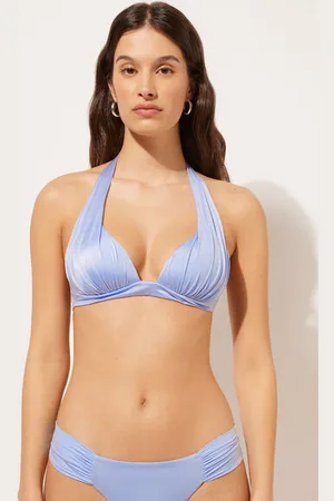 Calzedonia Triangel-Bikinioberteil mit abgestufter Wattierung Shiny Satin Frau Größe 80B/75C/70D