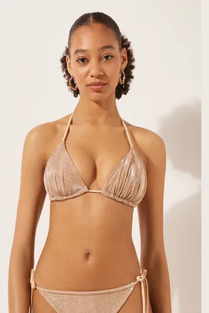 Calzedonia Triangel-Bikinioberteil Golden Glitter Frau Größe 80A/75B/70C