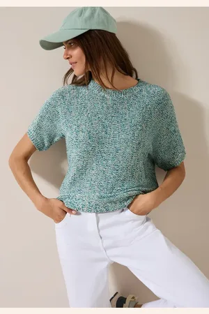 CECIL Mouliné Kurzarmpullover