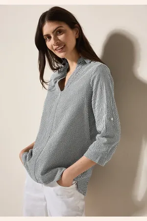 CECIL Gestreifte Seersucker Bluse