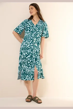 CECIL Gemustertes Leinenmix-Kleid