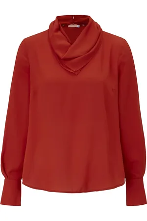 Sienna Damen Halstücher - Chiffonbluse mit Halstuch Granatrot