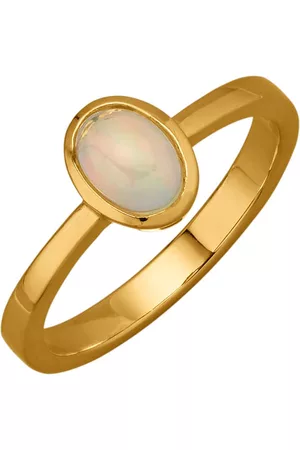 CORNELIA Damen Ringe - Damenring mit Opal Weiß
