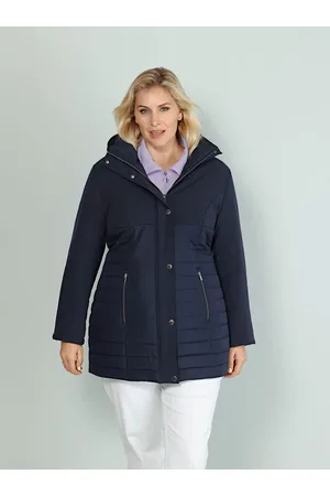 m. collection Damen Outdoorjacken - Jacke im Materialmix Marineblau
