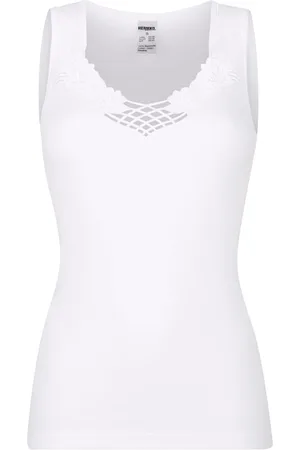 Hermko Damen Unterhemden & Unterziehshirts - Unterhemd aus Bio-Baumwolle Weiß
