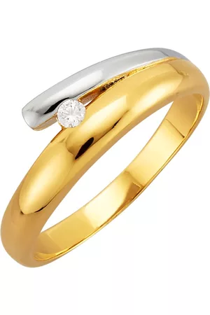 Golden Style Damen Ringe - Damenring mit Kristallen Gelbgoldfarben