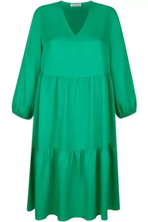 MONA Damen Bedruckte Kleider - Kleid mit Stufenrock Grün
