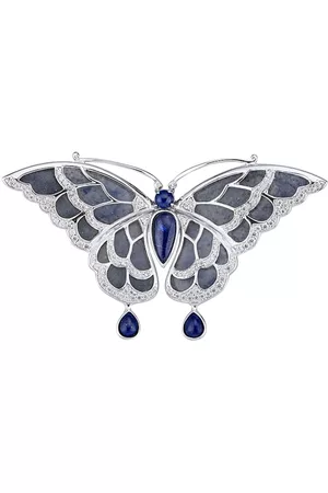CORNELIA Damen Broschen - Brosche - Schmetterling - mit Lapislazuli Silber