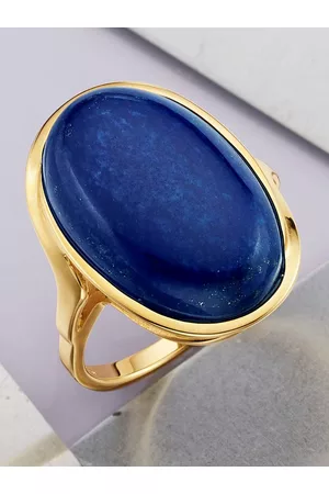 AMARA Damen Ringe - Damenring mit Lapislazuli in Gelbgold 585 Gelbgold