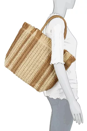 Sunflair Damen Shopper - Strandtasche in Bastoptik Natur