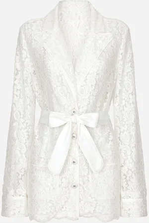 Dolce & Gabbana Pyjamabluse Aus Floraler Kordelspitze - Frau Blusen Und Tops Wei� 36