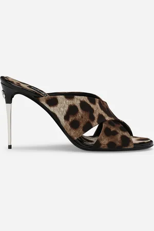 Dolce & Gabbana Mule Aus Satin Leoprint - Frau Pantoletten Und Mules Animalprint 35