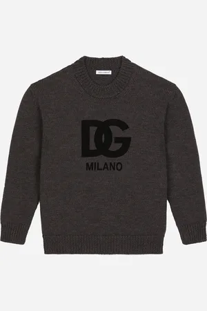 Dolce & Gabbana Rundhalspullover Aus Wolle Mit Geflocktem Dg-logo - Mann Strickwaren Wolle 5 Years
