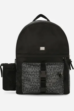 Dolce & Gabbana Rucksack Aus Nylon Mit Jacquardlogo-details - Mann Accessoires Leder Onesize