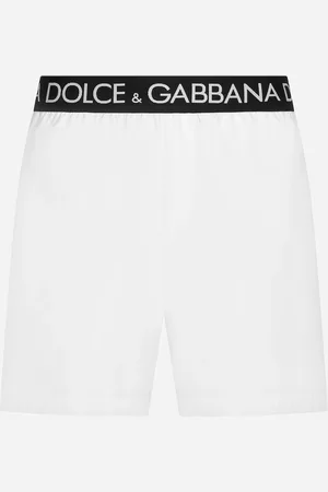 Dolce & Gabbana Mittellange Bade-boxershorts Mit Elastischem Logobund - Mann Beachwear Wei� Stoff 2