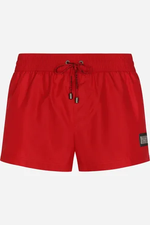 Dolce & Gabbana Short Swim Trunks With Branded Tag - Mann Beachwear Bordeaux Stoff 2
